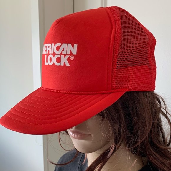 Vintage American Lock Mesh Trucker Snapback Hat - Picture 7 of 9